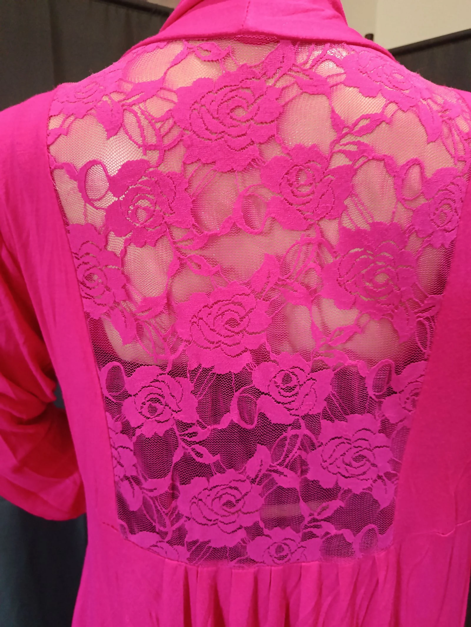 Roze fushia vloeiende jas – photo 4